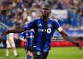 MONTREAL, CANADA - AUGUST 23: Prince Osei Owusu #9 of CF Montreal celebrates his goal against Austin FC during the second half at Saputo Stadium on August 23, 2025 in Montreal, Canada. (Photo by Tim Austen/Getty Images)