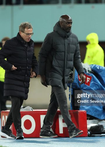 VIENNA, AUSTRIA - MARCH 27: Head Coach Ralf Rangnick of Austria and head Coach Otto Addo of Ghana during the friendly match between Austria and Ghana at Ernst Happel Stadion on March 27, 2026 in Vienna, Austria. (Photo by Severin Aichbauer/SEPA.Media /Getty Images)