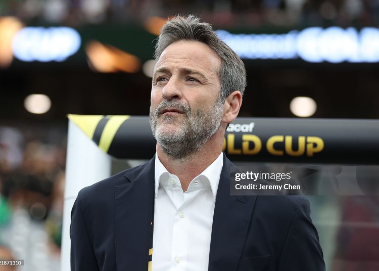 GLENDALE, ARIZONA - JUNE 28: Head coach Thomas Christiansen of Panama looks on prior to the 2025 CONCACAF Gold Cup quarterfinal match against Honduras at State Farm Stadium on June 28, 2025 in Glendale, Arizona. (Photo by Jeremy Chen/Getty Images)