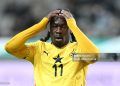 Ghana's Brandon Thomas-Asante reacts during an international friendly football match between South Korea and Ghana in Seoul on November 18, 2025. (Photo by Jung Yeon-je / AFP) (Photo by JUNG YEON-JE/AFP via Getty Images)