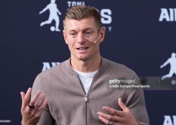 BOADILLA DEL MONTE, SPAIN - DECEMBER 02: Toni Kroos during the presentation of a sponsorship between the Toni Kroos Academy and Allianz at Club las Encinas de Boadilla on December 02, 2025 in Boadilla del Monte, Madrid, Spain. (Photo By Oscar J. Barroso/Europa Press via Getty Images)