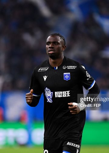 Marvin SENAYA of Auxerre during the Ligue 1 McDonald's match between Marseille and Auxerre at Stade Velodrome on March 13, 2026 in Marseille, France. (Photo by Philippe Lecoeur/FEP/Icon Sport via Getty Images)