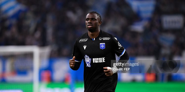 Marvin SENAYA of Auxerre during the Ligue 1 McDonald's match between Marseille and Auxerre at Stade Velodrome on March 13, 2026 in Marseille, France. (Photo by Philippe Lecoeur/FEP/Icon Sport via Getty Images)