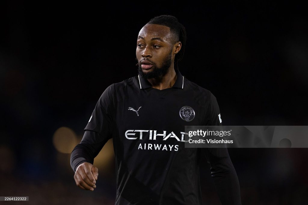 LEEDS, ENGLAND - FEBRUARY 28: Antoine Semenyo of Manchester City looks on during the Premier League match between Leeds United and Manchester City at Elland Road on February 28, 2026 in Leeds, England. (Photo by Joe Prior/Visionhaus/Getty Images)