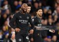 LEEDS, ENGLAND - FEBRUARY 28: Antoine Semenyo of Manchester City celebrates scoring his team's first goal during the Premier League match between Leeds United and Manchester City at Elland Road on February 28, 2026 in Leeds, England. (Photo by Justin Setterfield/Getty Images)