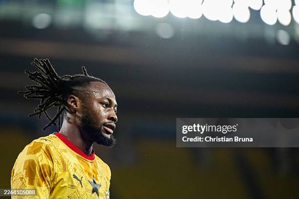 VIENNA, AUSTRIA - MARCH 27: Antoine Semenyo of Ghana looks on during an international friendly match between Austria and Ghana at Ernst Happel Stadion on March 27, 2026 in Vienna, Austria. (Photo by Christian Bruna/Getty Images)