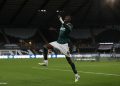 SWANSEA, WALES - AUGUST 26: Brendan Wiredu of Plymouth Argyle celebrates after scoring the equalizer during the Carabao Cup Second Round match between Swansea City and Plymouth Argyle at Swansea.com Stadium on August 26, 2025 in Swansea, Wales.  (Photo by Isabelle Field/Getty Images)