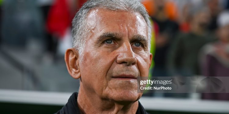 Carlos Queiroz, Head Coach of Oman, looks on before the Group B FIFA Arab Cup 2025 match between Oman and Morocco at Education City Stadium in Doha, Qatar, on December 5, 2025. (Photo by Noushad Thekkayil/NurPhoto via Getty Images)