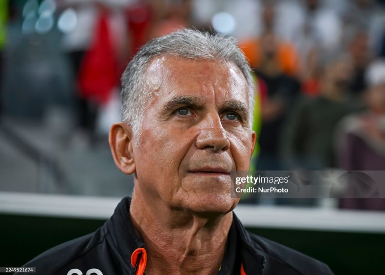 Carlos Queiroz, Head Coach of Oman, looks on before the Group B FIFA Arab Cup 2025 match between Oman and Morocco at Education City Stadium in Doha, Qatar, on December 5, 2025. (Photo by Noushad Thekkayil/NurPhoto via Getty Images)