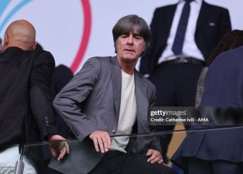 BASEL, SWITZERLAND - JULY 27: Former Germany player and manager Joachim Low attends the UEFA Women's EURO 2025 Final match between England and Spain at St. Jakob-Park on July 27, 2025 in Basel, Switzerland. (Photo by Catherine Ivill - AMA/Getty Images)