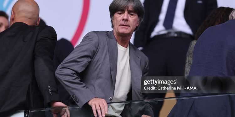 BASEL, SWITZERLAND - JULY 27: Former Germany player and manager Joachim Low attends the UEFA Women's EURO 2025 Final match between England and Spain at St. Jakob-Park on July 27, 2025 in Basel, Switzerland. (Photo by Catherine Ivill - AMA/Getty Images)