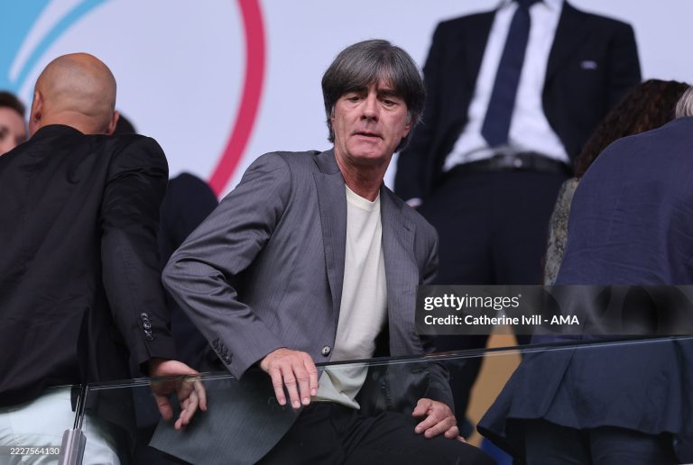 BASEL, SWITZERLAND - JULY 27: Former Germany player and manager Joachim Low attends the UEFA Women's EURO 2025 Final match between England and Spain at St. Jakob-Park on July 27, 2025 in Basel, Switzerland. (Photo by Catherine Ivill - AMA/Getty Images)