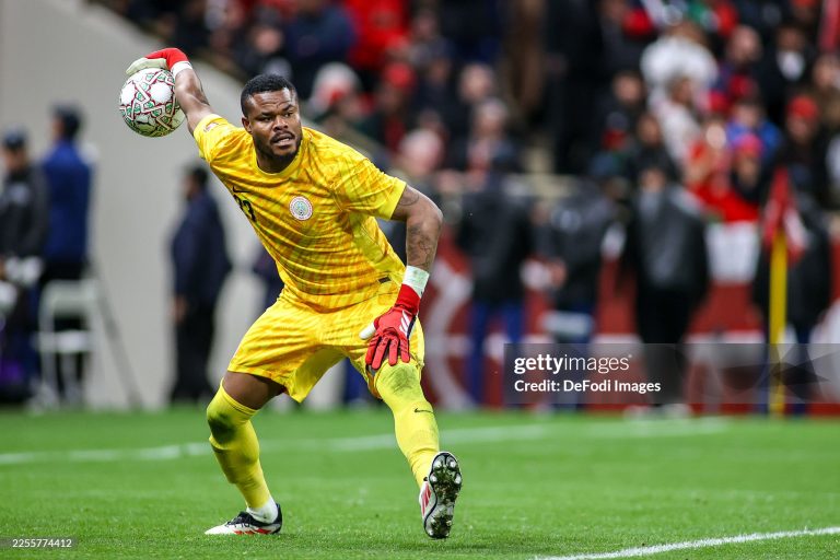 Rabat, Morocco - January 14: Nigeria's Stanley Nwabali throws out the ball during the Africa Cup Of Nations Semi-final match between Nigeria and Morocco at Prince Moulay Abdellah Stadium on January 14, 2026 in Rabat, Morocco. (Photo by Torbjorn Tande/DeFodi Images/DeFodi via Getty Images)