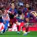 MADRID, SPAIN - APRIL 04: Taufik Seidu of Atletico de Madrid battle for the ball with Dani Olmo of FC Barcelona during the LaLiga EA Sports match between Atletico de Madrid and FC Barcelona at Riyadh Air Metropolitano on April 04, 2026 in Madrid, Spain. (Photo by Diego Souto/Getty Images)