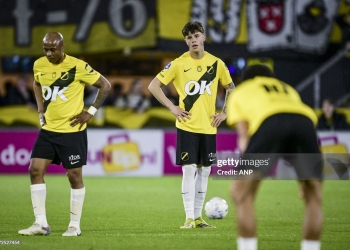 BREDA - Andre Ayew of NAC Breda reacts after the loss of the Dutch Eredivisie match between NAC Breda and AFC Ajax at the Rat Verlegh Stadium on April 25, 2026, in Breda, the Netherlands. OLAF KRAAK / ANP (Photo by ANP via Getty Images)