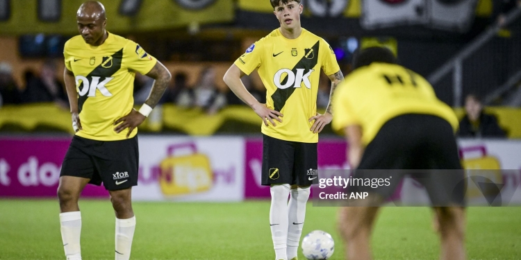 BREDA - Andre Ayew of NAC Breda reacts after the loss of the Dutch Eredivisie match between NAC Breda and AFC Ajax at the Rat Verlegh Stadium on April 25, 2026, in Breda, the Netherlands. OLAF KRAAK / ANP (Photo by ANP via Getty Images)