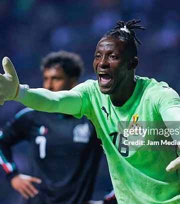 PUEBLA, MEXICO - MAY 22: Benjamin Asare of Ghana reacts during the international friendly match between Mexico and Ghana at Estadio Cuauhtemoc on May 22, 2026 in Puebla, Mexico. (Photo by Luis Cano/Jam Media/Getty Images)