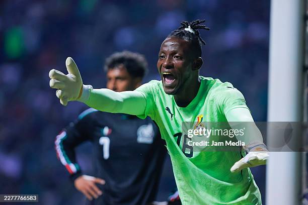 PUEBLA, MEXICO - MAY 22: Benjamin Asare of Ghana reacts during the international friendly match between Mexico and Ghana at Estadio Cuauhtemoc on May 22, 2026 in Puebla, Mexico. (Photo by Luis Cano/Jam Media/Getty Images)