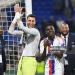 Dominik GREIF of Olympique Lyonnais and Ernest NUAMAH of Olympique Lyonnais during the Ligue 1 McDonald's match between Lyon and Rennes at Groupama Stadium on May 3, 2026 in Lyon, France. (Photo by Sylvain Thomas/FEP/Icon Sport via Getty Images)