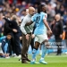 LONDON, ENGLAND - MAY 16: Head Coach Pep Guardiola with winning goal-scorer Antoine Semenyo of Manchester City after his sides 1-0 win during the Emirates FA Cup Final match between Chelsea and Manchester City on May 16, 2026 in London, England. (Photo by Robin Jones/Getty Images)