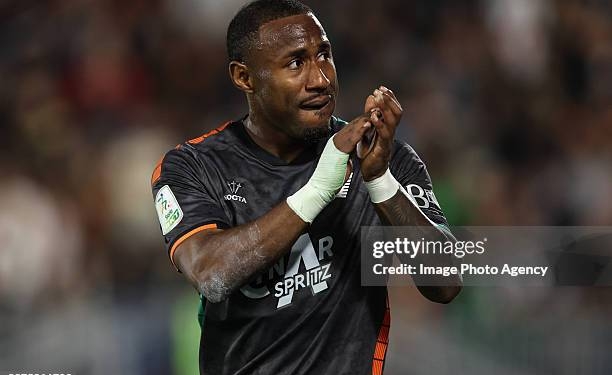VENICE, ITALY - MAY 08: John Yeboah of Venezia celebrates during the Serie B match between Venezia FC and Palermo FC at Stadio Pier Luigi Penzo on May 08, 2026 in Venice, Italy. (Photo by Image Photo Agency/Getty Images)