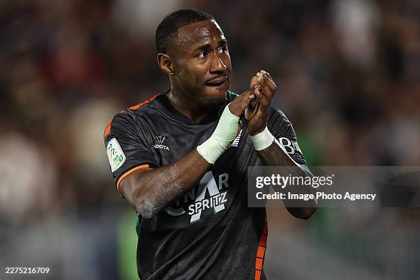 VENICE, ITALY - MAY 08: John Yeboah of Venezia celebrates during the Serie B match between Venezia FC and Palermo FC at Stadio Pier Luigi Penzo on May 08, 2026 in Venice, Italy. (Photo by Image Photo Agency/Getty Images)