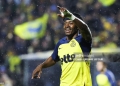 Union's Mohammed Fuseini celebrates after scoring during a soccer game between Royale Union Saint-Gilloise and Sporting Charleroi, the return game of the 1/2 final in the Croky Cup Belgian cup competition, Wednesday 11 February 2026 in Charleroi. (1st leg: 0-0) BELGA PHOTO VIRGINIE LEFOUR (Photo by VIRGINIE LEFOUR / BELGA MAG / Belga / AFP via Getty Images)