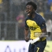 Royale Union Saint-Gilloise's Ghanaian forward Mohammed Fuseini celebrates after scoring a goal during the Belgian "Pro League" Champions' play-off (day 7 out of 10) football match between Royale Union Saint-Gilloise and KV Mechelen at the Joseph Marien Stadium in Brussels on May 10, 2026. (Photo by JILL DELSAUX / BELGA / AFP via Getty Images) / Belgium OUT