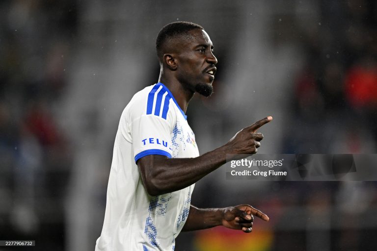 WASHINGTON, DC - MAY 23: Prince Owusu #9 of CF Montréal celebrates scoring his team's second goal during the MLS match between D.C. United and CF Montreal at Audi Field on May 23, 2026 in Washington, DC. (Photo by Greg Fiume/MLS via Getty Images)
