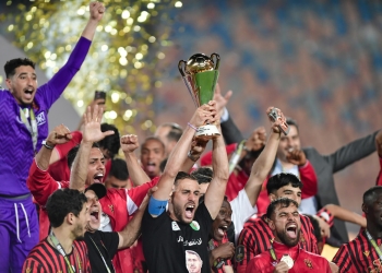 USM Alger players celebrate victory during the CAF Confederation Cup 2025/26 2nd Leg Final between Zamalek and USM Alger at Cairo International Stadium in Cairo, Egypt on 16 May 2026 ©Mostafa Emira/BackpagePix