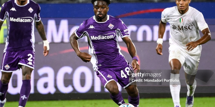 Tariq Lamptey of ACF Fiorentina in action during the Serie A football match between ACF Fiorentina and SSC Napoli at Artemio Franchi stadium. Florence (Italy), September 13th, 2025 (Photo by Elianton/Mondadori Portfolio via Getty Images)