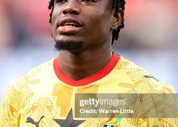 CARDIFF, WALES - JUNE 02: A portrait of Fatawu Issahaku of Ghana ahead of the international friendly match between Wales and Ghana at Cardiff City Stadium on June 02, 2026 in Cardiff, Wales. (Photo by Warren Little/Getty Images)