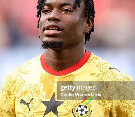 CARDIFF, WALES - JUNE 02: A portrait of Fatawu Issahaku of Ghana ahead of the international friendly match between Wales and Ghana at Cardiff City Stadium on June 02, 2026 in Cardiff, Wales. (Photo by Warren Little/Getty Images)