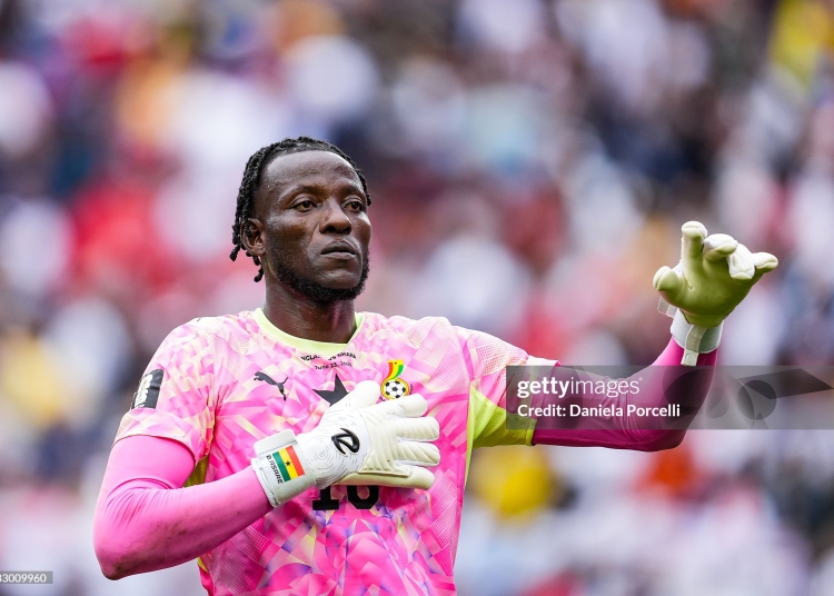 FOXBOROUGH, MASSACHUSETTS - JUNE 23: Benjamin Asare of Ghana celebrates after the FIFA World Cup 2026 Group L match between England and Ghana at Boston Stadium on June 23, 2026 in Foxborough, Massachusetts. (Photo by Daniela Porcelli/Getty Images)