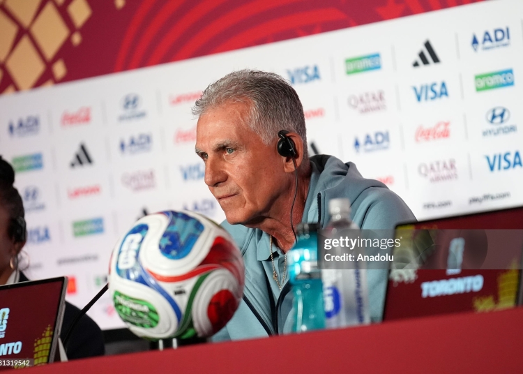 TORONTO, CANADA - JUNE 16 : Head coach of Ghana, Carlos Queiroz speaks to media ahead of their Group L match against Panama at the 2026 FIFA World Cup in Toronto, Ontario, Canada on June 16, 2026. (Photo by Mert Alper Dervis/Anadolu via Getty Images)