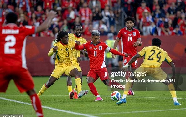 TORONTO, CANADA - JUNE 17: Edgar Yoel Barcenas #11 of Panama shoots the ball during the FIFA World Cup 2026 Group L match between Ghana and Panama at Toronto Stadium on June 17, 2026 in Toronto, Canada. (Photo by Maciek Gudrymowicz/ISI Photos/ISI Photos via Getty Images)