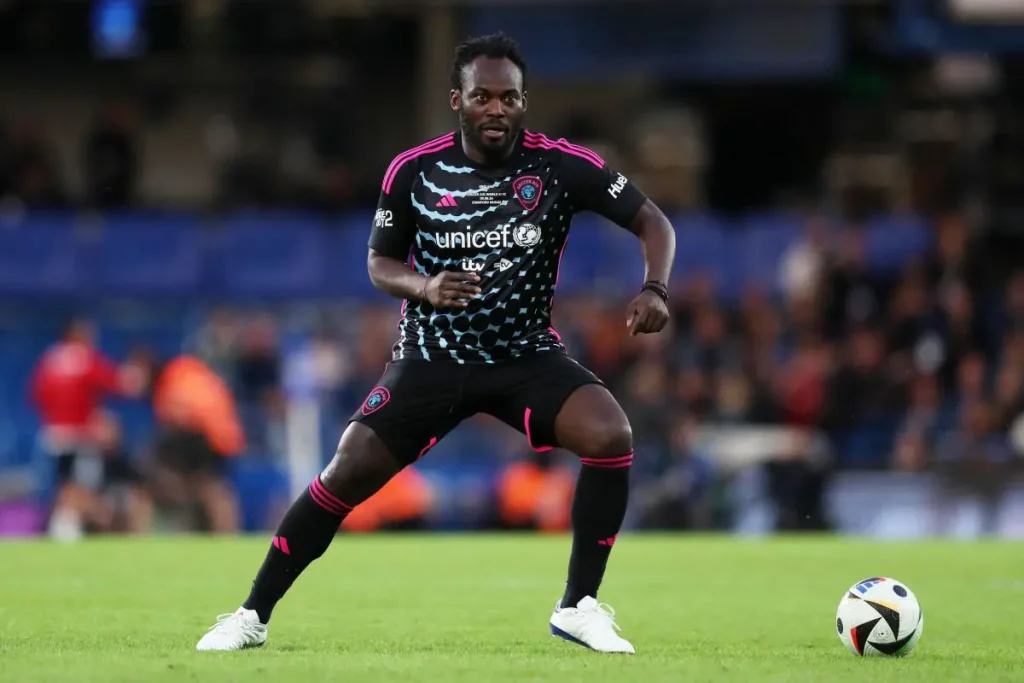 Michael Essien in action in a charity game. (Photo by Henry Browne/Getty Images)