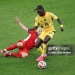 TORONTO, ONTARIO - JUNE 17: Gideon Mensah #14 of Ghana is  tackled by Cristian Martinez #6 of Panama during the FIFA World Cup 2026 Group L match between Ghana and Panama at Toronto Stadium on June 17, 2026 in Toronto, Ontario. (Photo by Dan Mullan/Getty Images)