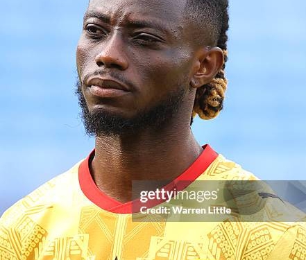CARDIFF, WALES - JUNE 02: A portrait of Gideon Mensah of Ghana ahead of the international friendly match between Wales and Ghana at Cardiff City Stadium on June 02, 2026 in Cardiff, Wales. (Photo by Warren Little/Getty Images)