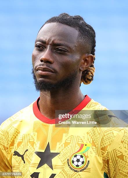 CARDIFF, WALES - JUNE 02: A portrait of Gideon Mensah of Ghana ahead of the international friendly match between Wales and Ghana at Cardiff City Stadium on June 02, 2026 in Cardiff, Wales. (Photo by Warren Little/Getty Images)