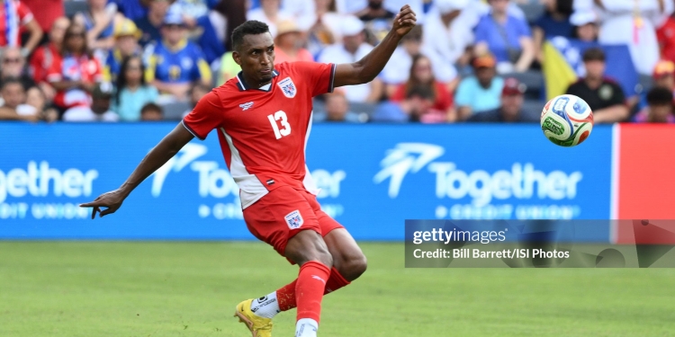 ST LOUIS, MISSOURI - JUNE 6: Jiovany Ramos #13 of Panama crosses the ball during the second half of the international friendly match between Panama and Bosnia & Herzegovina at Energizer Park on June 6, 2026 in St Louis, Missouri. (Photo by Bill Barrett/ISI Photos/ISI Photos via Getty Images)
