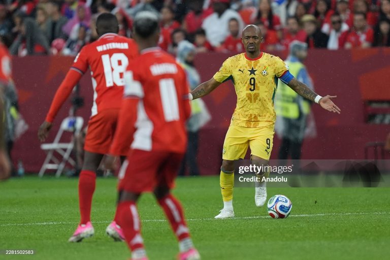 TORONTO, CANADA - JUNE 17: Jordan Ayew of Ghana in action against Cecilio Waterman of Panama during 2026 FIFA World Cup First Stage Group L match between Ghana and Panama at Toronto Stadium (BMO Field) in Toronto, Ontario, Canada on June 17, 2026. (Photo by Mert Alper Dervis/Anadolu via Getty Images)