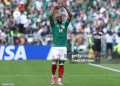 MEXICO CITY, MEXICO - JUNE 11: Julián Quiñones of Mexico celebrates after scoring the first goal of his team during the FIFA World Cup 2026 Group A match between Mexico and South Africa at Mexico City Stadium on June 11, 2026 in Mexico City, Mexico. (Photo by MB Media/Getty Images)
