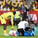 TORONTO, ONTARIO - JUNE 17: Lawrence Ati Zigi #1 of Ghana receives medical attention during the FIFA World Cup 2026 Group L match between Ghana and Panama at Toronto Stadium on June 17, 2026 in Toronto, Ontario. (Photo by Robert Cianflone/Getty Images)