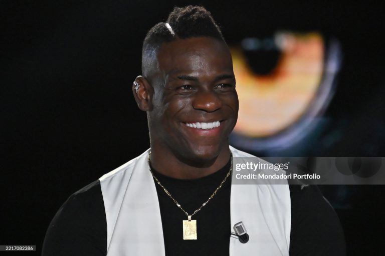 Italian footballer Mario Balotelli guest in the transmission Belve to the studios Rai nomentano. Rome (Italy), May 07th, 2025 (Photo by Massimo Insabato/Archivio Massimo Insabato/Mondadori Portfolio via Getty Images)