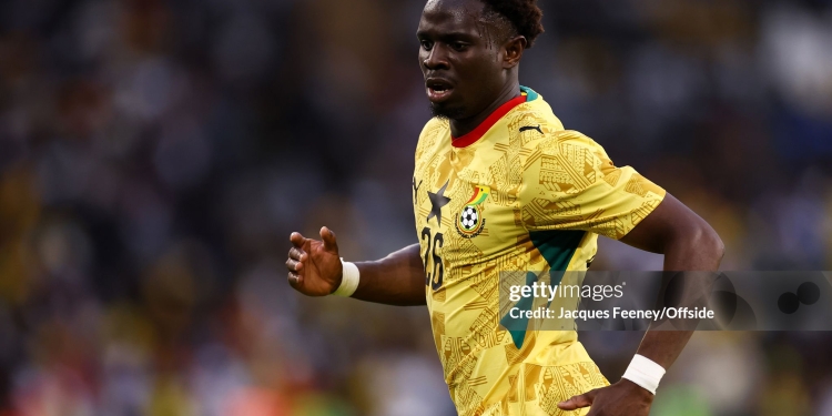 CARDIFF, WALES - JUNE 2: Marvin Senaya of Ghana during the international friendly match between Wales and Ghana at Cardiff City Stadium on June 2, 2026 in Cardiff, Wales. (Photo by Jacques Feeney/Offside/Offside via Getty Images)