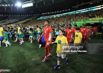RIO DE JANEIRO, BRAZIL - MAY 31: Ismael Díaz of Panama enters the pitch prior to the international friendly match between Brazil and Panama at Maracana Stadium on May 31, 2026 in Rio de Janeiro, Brazil. (Photo by Buda Mendes/Getty Images)