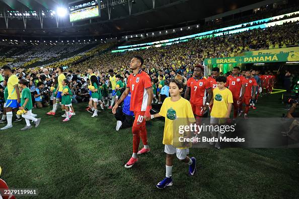 RIO DE JANEIRO, BRAZIL - MAY 31: Ismael Díaz of Panama enters the pitch prior to the international friendly match between Brazil and Panama at Maracana Stadium on May 31, 2026 in Rio de Janeiro, Brazil. (Photo by Buda Mendes/Getty Images)