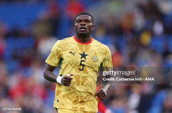 CARDIFF, WALES - JUNE 02: Thomas Partey of Ghana during the international friendly match between Wales and Ghana at Cardiff City Stadium on June 02, 2026 in Cardiff, Wales. (Photo by Catherine Ivill - AMA/Getty Images)