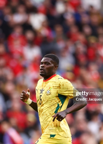 CARDIFF, WALES - JUNE 2: Thomas Partey of Ghana during the international friendly match between Wales and Ghana at Cardiff City Stadium on June 2, 2026 in Cardiff, Wales. (Photo by Jacques Feeney/Offside/Offside via Getty Images)